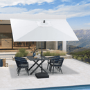 Clearance - PURPLE LEAF OPEN BOX Crank and Tilt Outdoor Patio Market Umbrella with Visible Hand Crank System