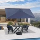 Clearance - PURPLE LEAF OPEN BOX Crank and Tilt Outdoor Patio Market Umbrella with Visible Hand Crank System