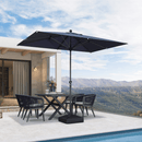 PURPLE LEAF Crank and Tilt Table Umbrella Outdoor Patio Market Umbrella with Visible Hand Crank System