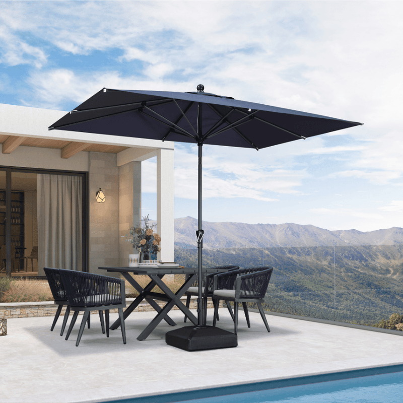 PURPLE LEAF Crank and Tilt Table Umbrella Outdoor Patio Market Umbrella with Visible Hand Crank System