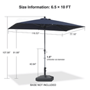 PURPLE LEAF Crank and Tilt Table Umbrella Outdoor Patio Market Umbrella with Visible Hand Crank System
