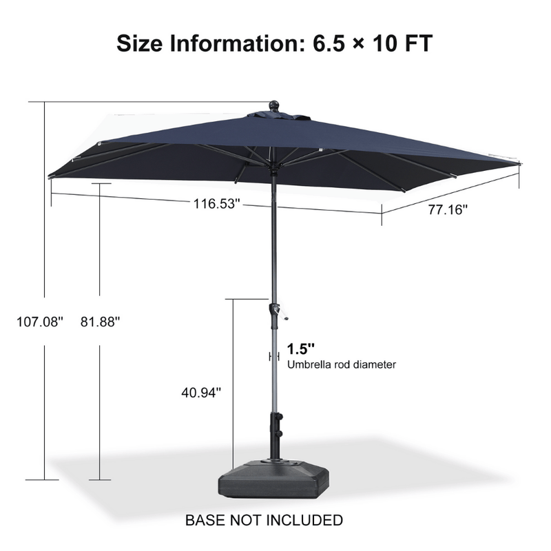 PURPLE LEAF Crank and Tilt Table Umbrella Outdoor Patio Market Umbrella with Visible Hand Crank System