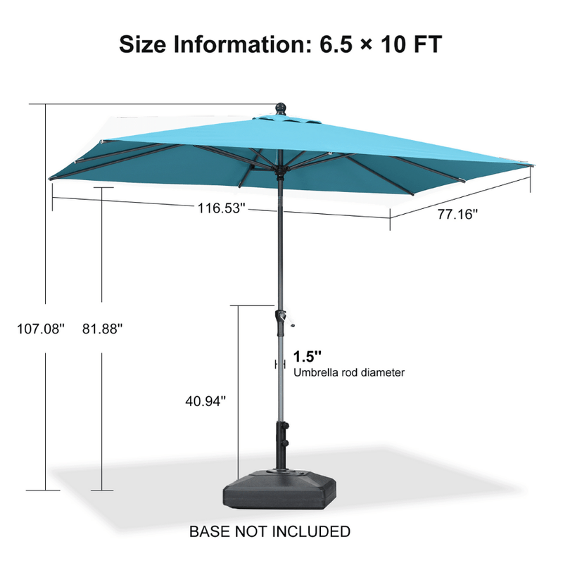 PURPLE LEAF Crank and Tilt Table Umbrella Outdoor Patio Market Umbrella with Visible Hand Crank System
