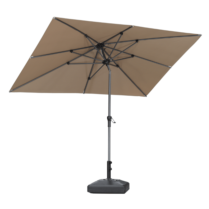 PURPLE LEAF Crank and Tilt Table Umbrella Outdoor Patio Market Umbrella with Visible Hand Crank System