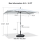 PURPLE LEAF Crank and Tilt Table Umbrella Outdoor Patio Market Umbrella with Visible Hand Crank System