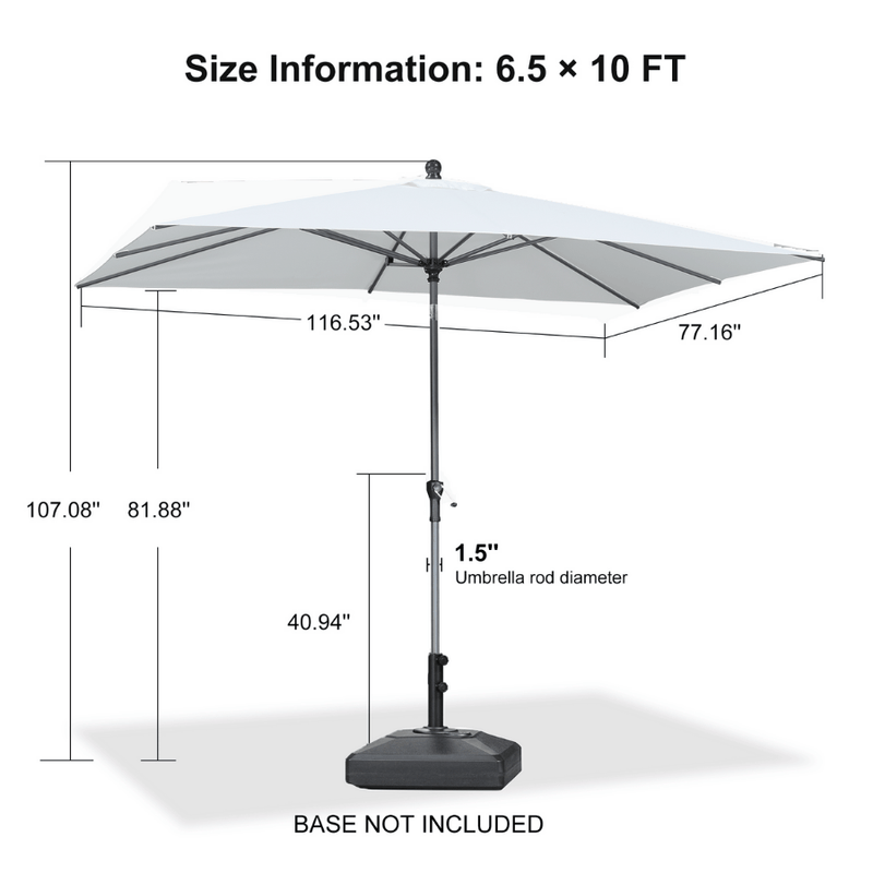 PURPLE LEAF Crank and Tilt Table Umbrella Outdoor Patio Market Umbrella with Visible Hand Crank System