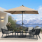 PURPLE LEAF Crank and Tilt Table Umbrella Outdoor Patio Market Umbrella with Visible Hand Crank System