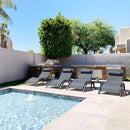 PURPLE LEAF Patio Chaise Lounge Set Outdoor Beach Pool Sunbathing Lawn Lounger Recliner Chair Outside Chairs with Side Table Included