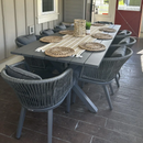 PURPLE LEAF Patio Dining Sets with Aluminum Frame Table & Handwoven Wicker Chairs Grey