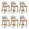 PURPLE LEAFOutdoor Bar Stool Set of 6，Wicker Chairs Bar Chairs with Cushion，All-Weather Patio Furniture kitchen stools