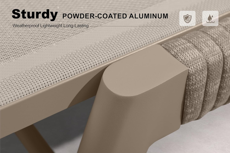 PURPLE LEAF 3-Piece Outdoor Chaise Lounge Set with Market Umbrella Adjustable Outdoor Recliners for Pool, Garden and Backyard