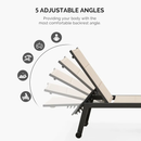 PURPLE LEAF Outdoor Aluminum Chaise Lounge with Wheels and Side Table for Outdoor Backyard Poolside