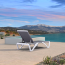 PURPLE LEAF Patio Chaise Lounge Chair Outdoor Plastic Textilene Sun Bathing Recliner Tanning Pool Lounger with 6 Adjustable Position for Outside Beach in-Pool Lawn Poolside