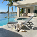 PURPLE LEAF Patio Chaise Lounge Chair Outdoor Plastic Textilene Sun Bathing Recliner Tanning Pool Lounger with 6 Adjustable Position for Outside Beach in-Pool Lawn Poolside