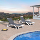 PURPLE LEAF Patio Chaise Lounge Chair Outdoor Plastic Textilene Sun Bathing Recliner Tanning Pool Lounger with 6 Adjustable Position for Outside Beach in-Pool Lawn Poolside