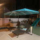 PURPLE LEAF Double Sided Patio Umbrella with Light Large Market Umbrellas with Base