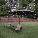 PURPLE LEAF Double-Sided Market Umbrella with Light Large Patio Umbrellas with Base