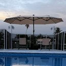 PURPLE LEAF Double-Sided Market Umbrella with Light Large Patio Umbrellas with Base
