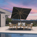 PURPLE LEAF Patio Market Umbrella Aluminum Outdoor Table Umbrella with Wood Color