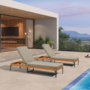 PURPLE LEAF Outdoor Chaise Lounge Patio Lounge Chair Recliner with Side Table and Cushion for Poolside Balcony Backyard