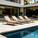 PURPLE LEAF Outdoor Chaise Lounge Patio Lounge Chair Recliner with Side Table and Cushion for Poolside Balcony Backyard