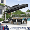 PURPLE LEAF Outdoor Windproof Umbrella, Square Cantilever Umbrella Outside Patio
