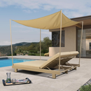 PURPLE LEAF Outdoor Daybed for Patio,  Poolside Chaise Lounge Bed with Cushion, Olefin Blend Fabric, Aluminum Frame Sunbed with Side Table for Deck and Backyard