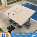 PURPLE LEAF Large Rectangular Porch Umbrella Outside Cantilever Patio Yard Umbrella