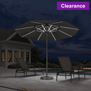 PURPLE LEAF Semi-Auto Outdoor Market Table Umbrella with Heavy-Duty Fabric
