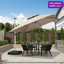 PURPLE LEAF Outdoor Windproof Umbrella, Square Cantilever Umbrella Outside Patio