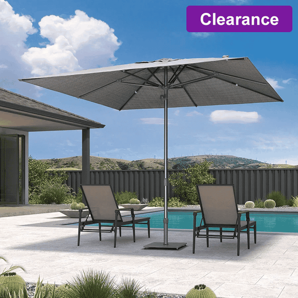 10ft Semi-auto Aluminum Picnic Umbrella Outdoor Table Umbrella, Beige