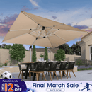 PURPLE LEAF Large Rectangular Porch Umbrella Outside Cantilever Patio Yard Umbrella