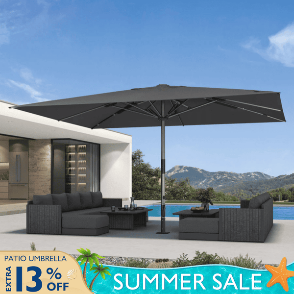 1.9''/2.4''/3.1''Thick Pole Commercial Patio Umbrella for Café, Restaurant & Hotel Use 9X12FT(1.9'') / Beige
