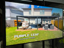 PURPLE LEAF Louvered Pergola setup with furniture, perfect for weatherproof outdoor TV entertainment.