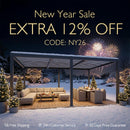 PURPLE LEAF Athena Louvered Pergola Bronze Outdoor Aluminum Pergola with Roller Blind Adjustable Gazebo for Patio Deck Garden