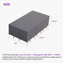 PURPLE LEAF Patio Furniture Cover Waterproof Heavy Duty TPU Coating Tear-Resistant Fabric for Outdoor Rectangular Dining Set