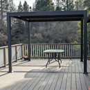 PURPLE LEAF Caesar Outdoor Louvered Pergola Patio Sun Shade Shelter with Adjustable Hardtop Patio Pergola Grey