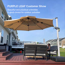 PURPLE LEAF Large Round Patio Cantilever Umbrella for Deck, Pool, Backyard