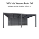 PURPLE LEAF Louvered Pergola Accessory Aluminum Louver Grille for Optimal Privacy, Sunlight Control Side Fixed Shutter Wall, Pergola Not Included