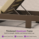 PURPLE LEAF Outdoor Daybed for Patio,  Poolside Chaise Lounge Bed with Cushion, Olefin Blend Fabric, Aluminum Frame Sunbed with Side Table for Deck and Backyard