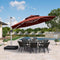PURPLE LEAF Round Cantilever Patio Umbrella Heavy Duty Umbrella for Porch Garden Pool