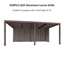 PURPLE LEAF Louvered Pergola Accessory Aluminum Louver Grille for Optimal Privacy, Sunlight Control Side Fixed Shutter Wall, for Bronze Pergola Not Included