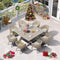 PURPLE LEAF Modern Outdoor Dining Table with 6/8/10 Seats, All-Weather Aluminum Table and Rattan Chairs with Cushions, Champagne