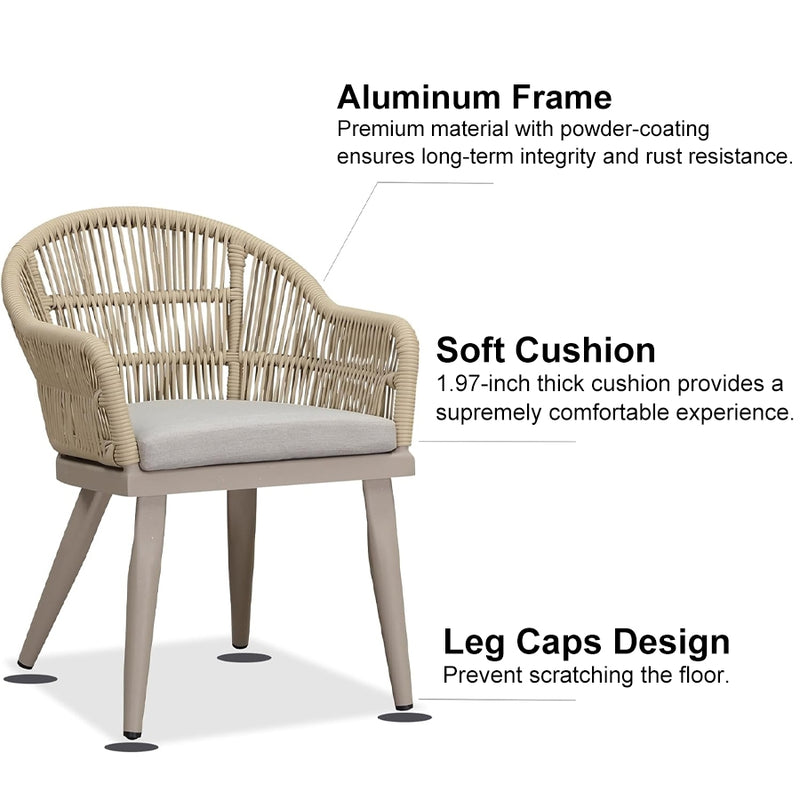 PURPLE LEAF Outdoor Bar Stools Set of 2 Rattan Bar Stools Counter Stools with Back and Cushions  for Patio, Garden, Kitchen