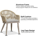 PURPLE LEAF 10/8/6 Pieces Outdoor Dining Set with Patio Aluminium Dining Table Rattan Chairs for Kitchen Champagne