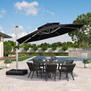 PURPLE LEAF Round Cantilever Patio Umbrella Heavy Duty Umbrella for Porch Garden Pool