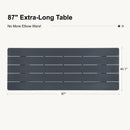 PURPLE LEAF Sanori Outdoor Dining Set Modern Large Weather-Resistant Table and Aluminum Chairs with Cushions for Garden Grey