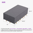 PURPLE LEAF Patio Furniture Cover Waterproof Heavy Duty TPU Coating Tear-Resistant Fabric for Outdoor Rectangular Dining Set