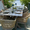 PURPLE LEAF 10/8/6 Pieces Outdoor Dining Set with Patio Aluminium Dining Table Rattan Chairs for Kitchen Champagne