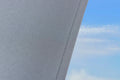 #E Series# grey polyester umbrella fabric with stitched seam for cantilever umbrellas.